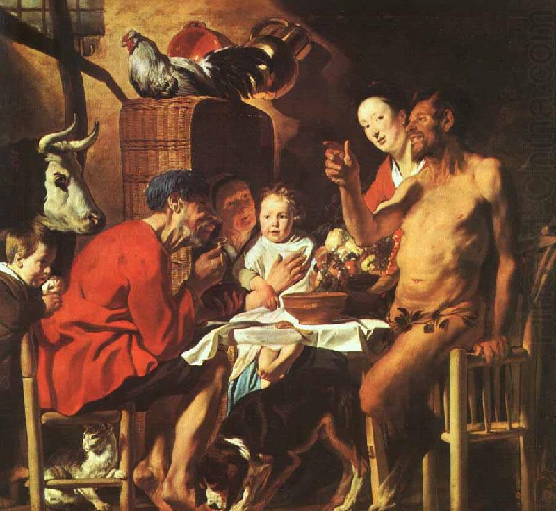 Jacob Jordaens Satyr at the Peasants House china oil painting image